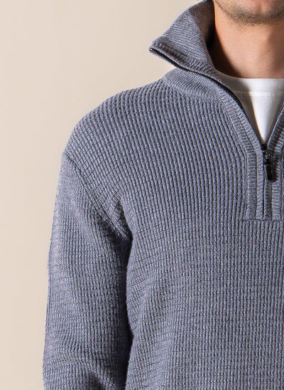 KNITTED QUARTER-ZIP JUMPER