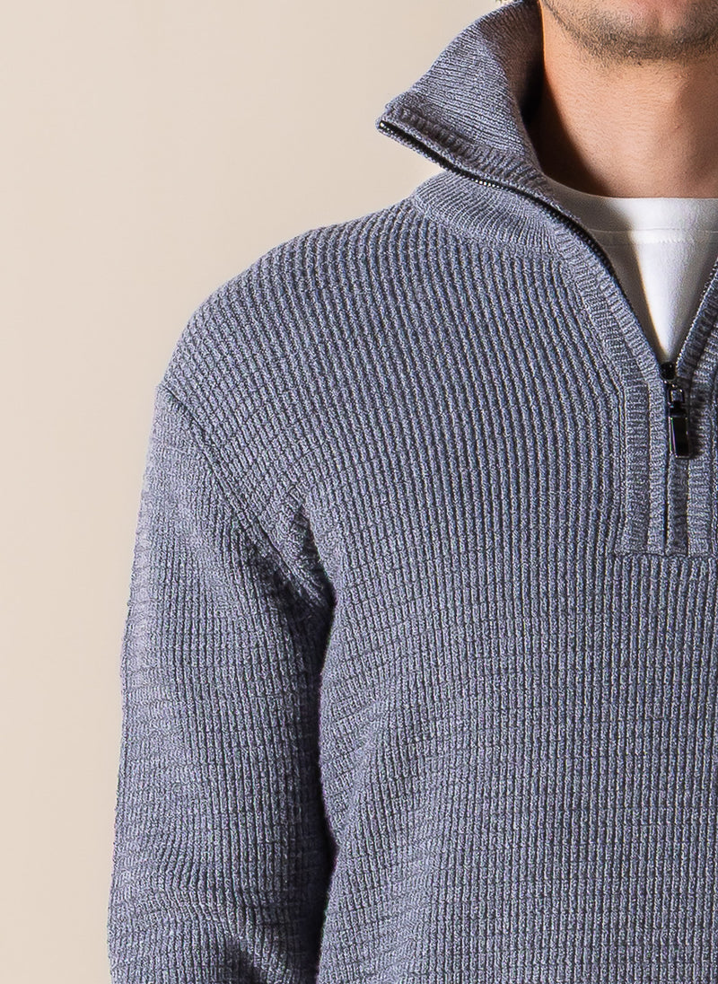 KNITTED QUARTER-ZIP JUMPER