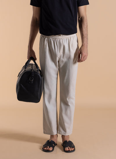 COMFORT LINEN BLEND TROUSERS