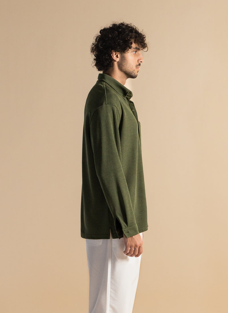 TEXTURED STRETCHY SHIRT