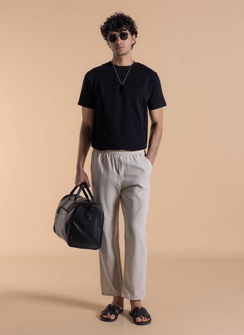 COMFORT LINEN BLEND TROUSERS