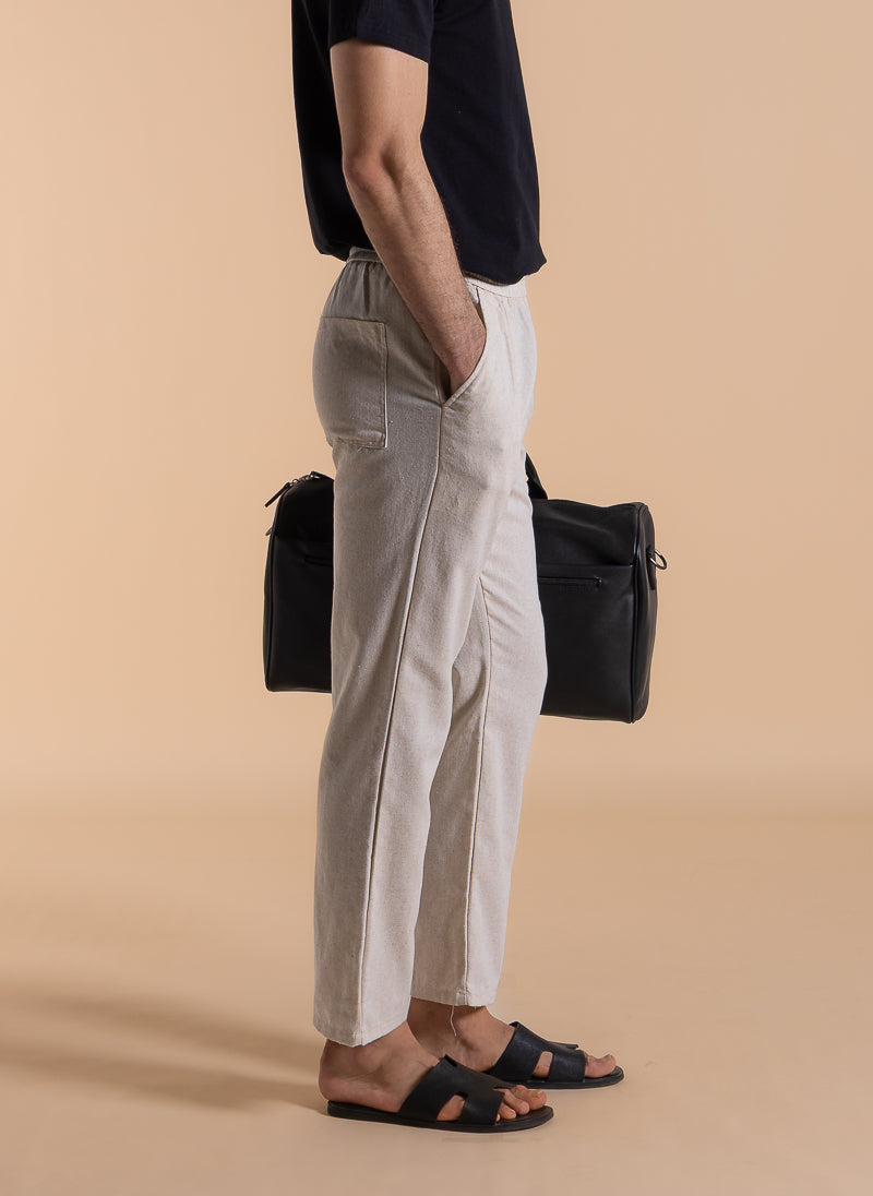 COMFORT LINEN BLEND TROUSERS