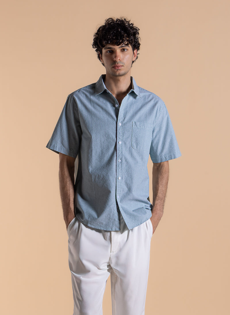 STRIPED SLIM COTTON SHIRT