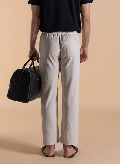COMFORT LINEN BLEND TROUSERS