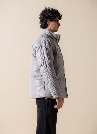 FAUX LEATHER PUFFER JACKET