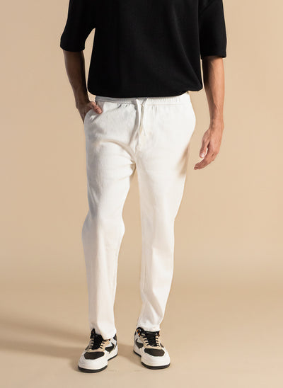 JOGGER WAIST COTTON TROUSERS