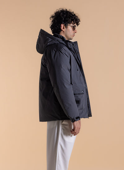 DETAILED HOODED PUFFER JACKET