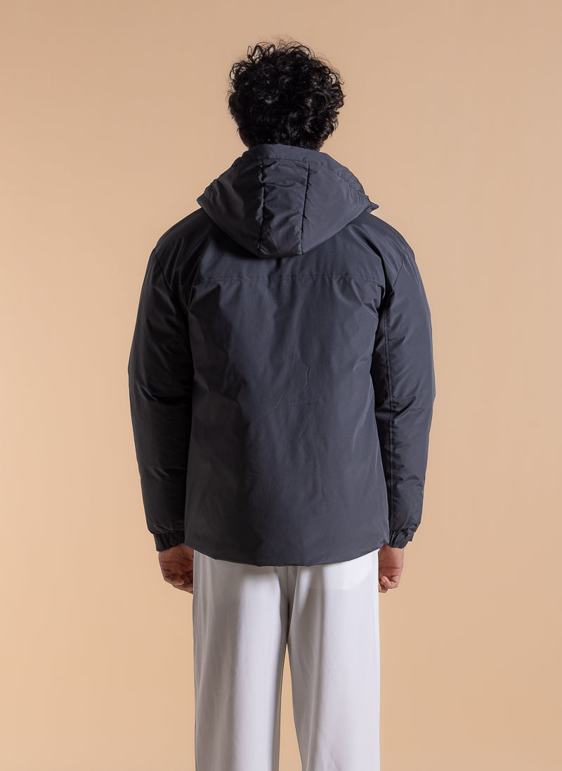 DETAILED HOODED PUFFER JACKET