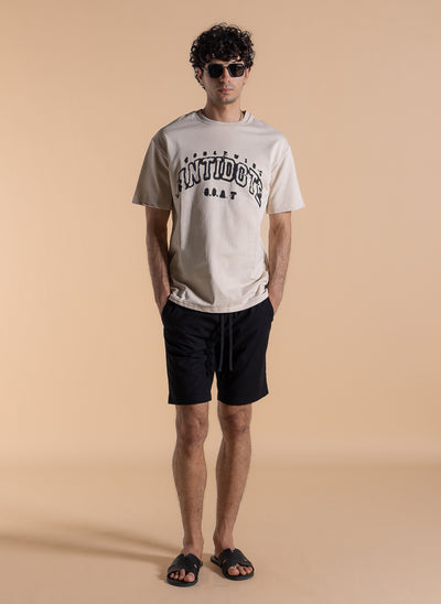 CONTRAST PRINT TERRY T-SHIRT