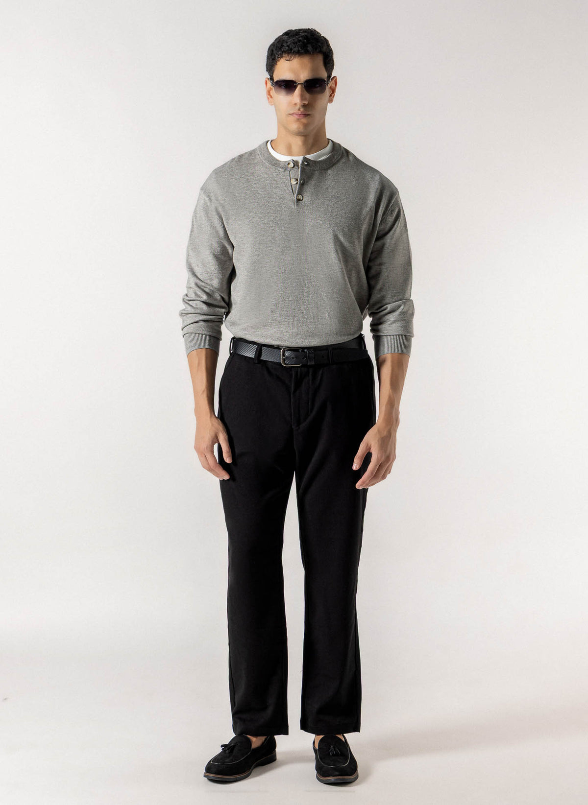 HENLEY KNIT SWEATER