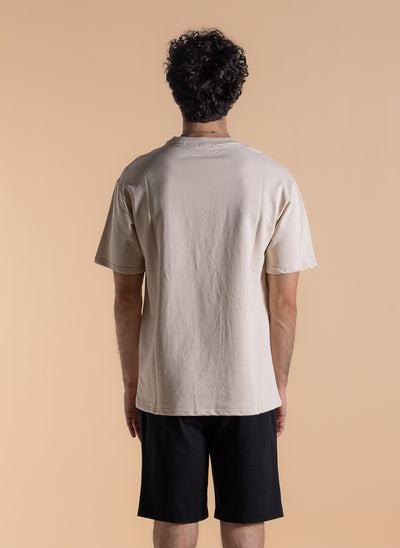 CONTRAST PRINT TERRY T-SHIRT