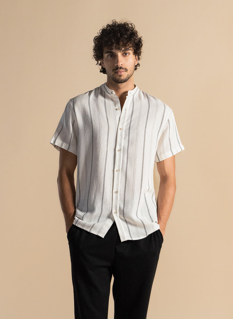 KNITTED STRIPED SHIRT