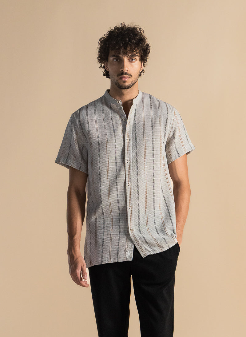 KNITTED STRIPED SHIRT