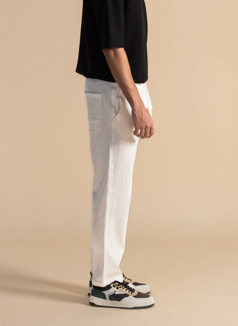 JOGGER WAIST COTTON TROUSERS