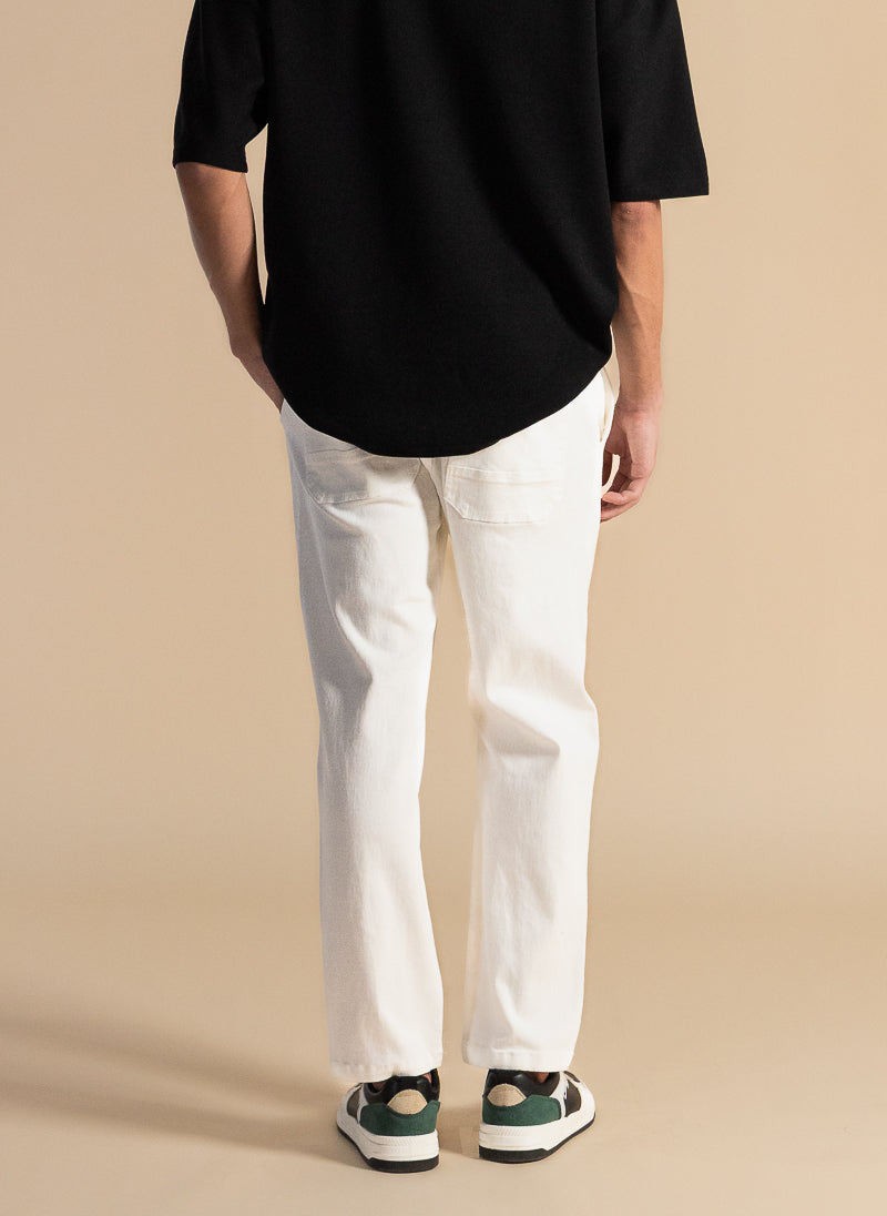 JOGGER WAIST COTTON TROUSERS