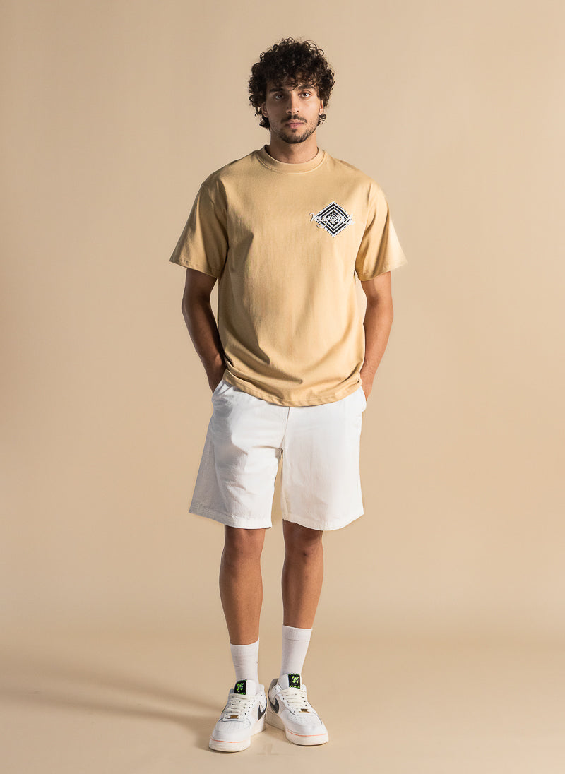 CONTRAST PRINT COTTON T-SHIRT