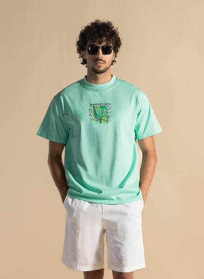 DETAIL PRINTED COTTON T-SHIRT