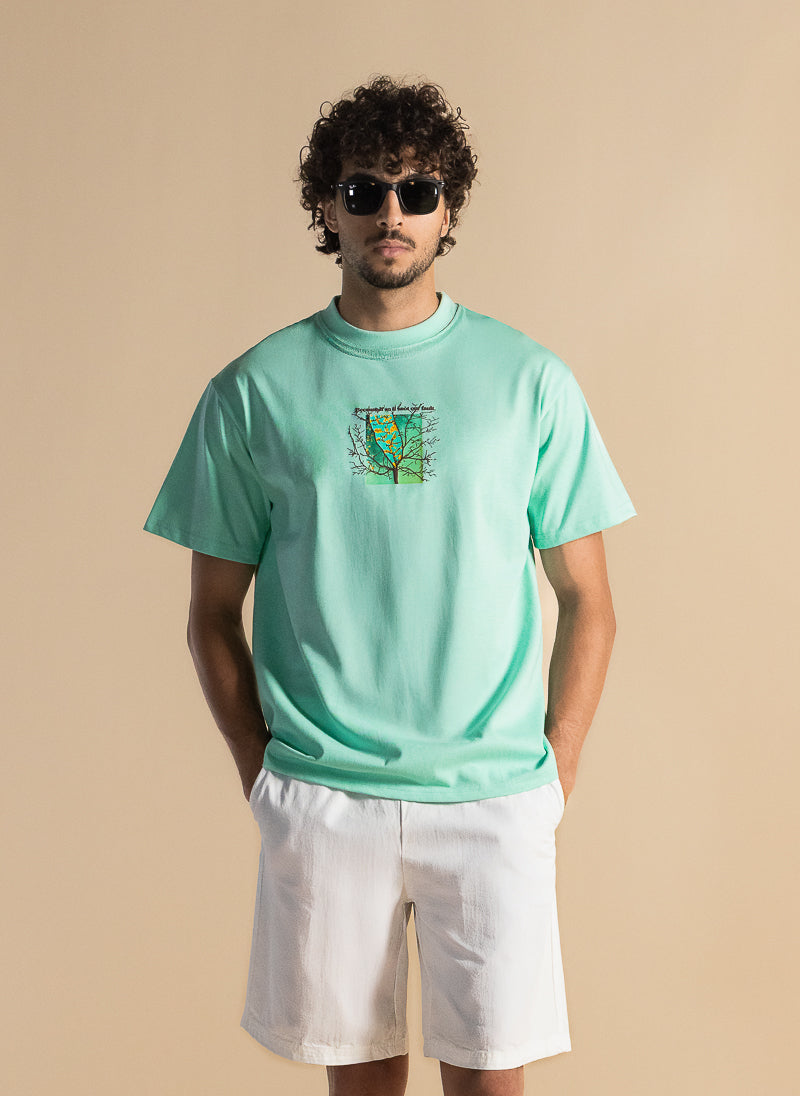DETAIL PRINTED COTTON T-SHIRT