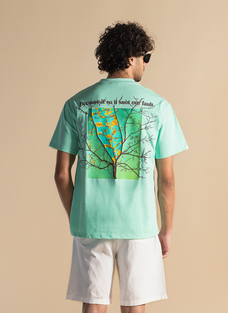 DETAIL PRINTED COTTON T-SHIRT