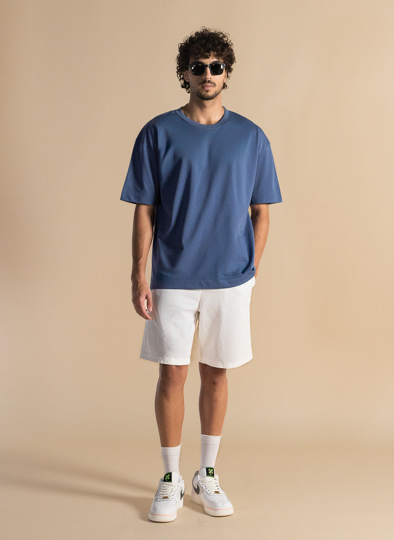 DETAILED MIDWEIGHT COTTON BLEND T-SHIRT