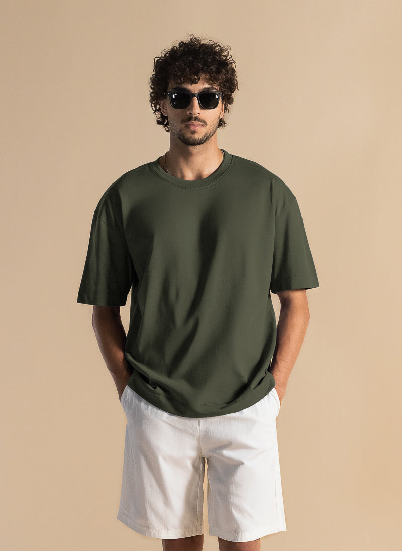 DETAILED MIDWEIGHT COTTON BLEND T-SHIRT