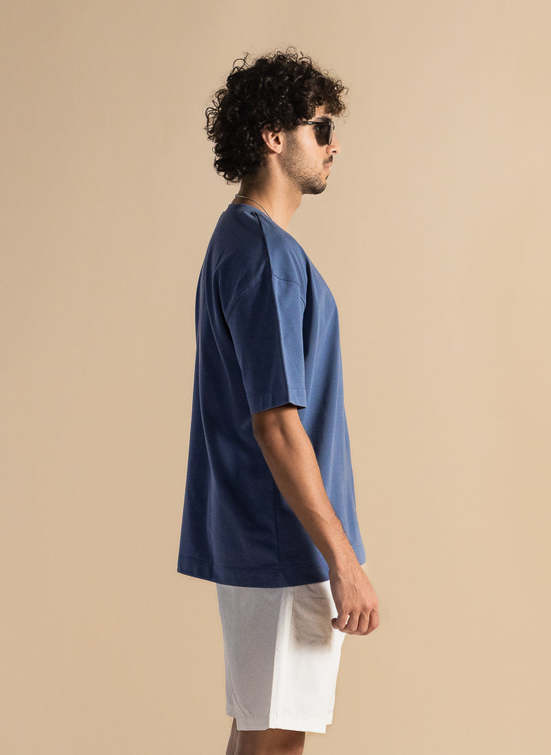 DETAILED MIDWEIGHT COTTON BLEND T-SHIRT