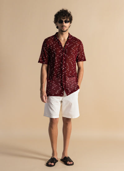 TEXTURED SEMI-SHEER SHIRT