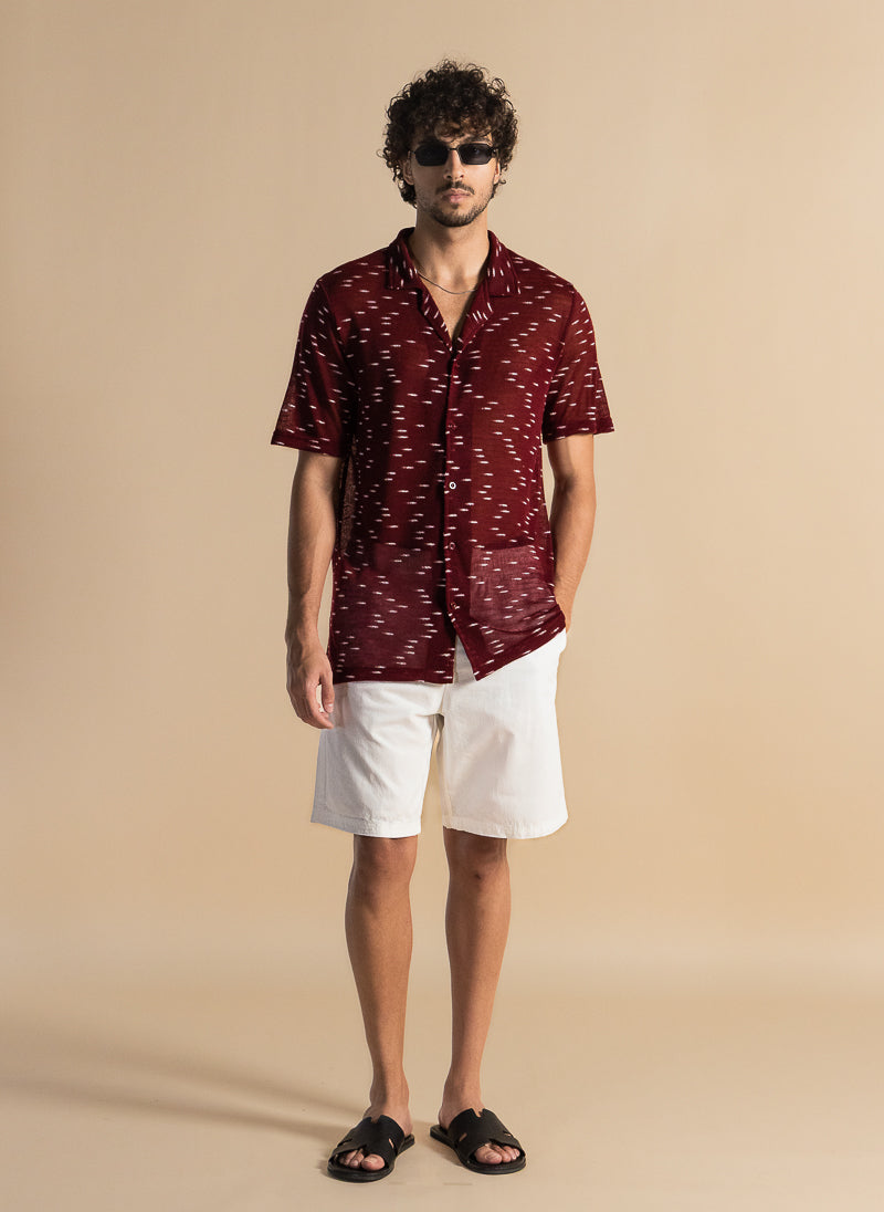 TEXTURED SEMI-SHEER SHIRT