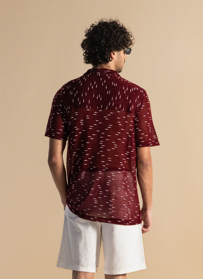 TEXTURED SEMI-SHEER SHIRT