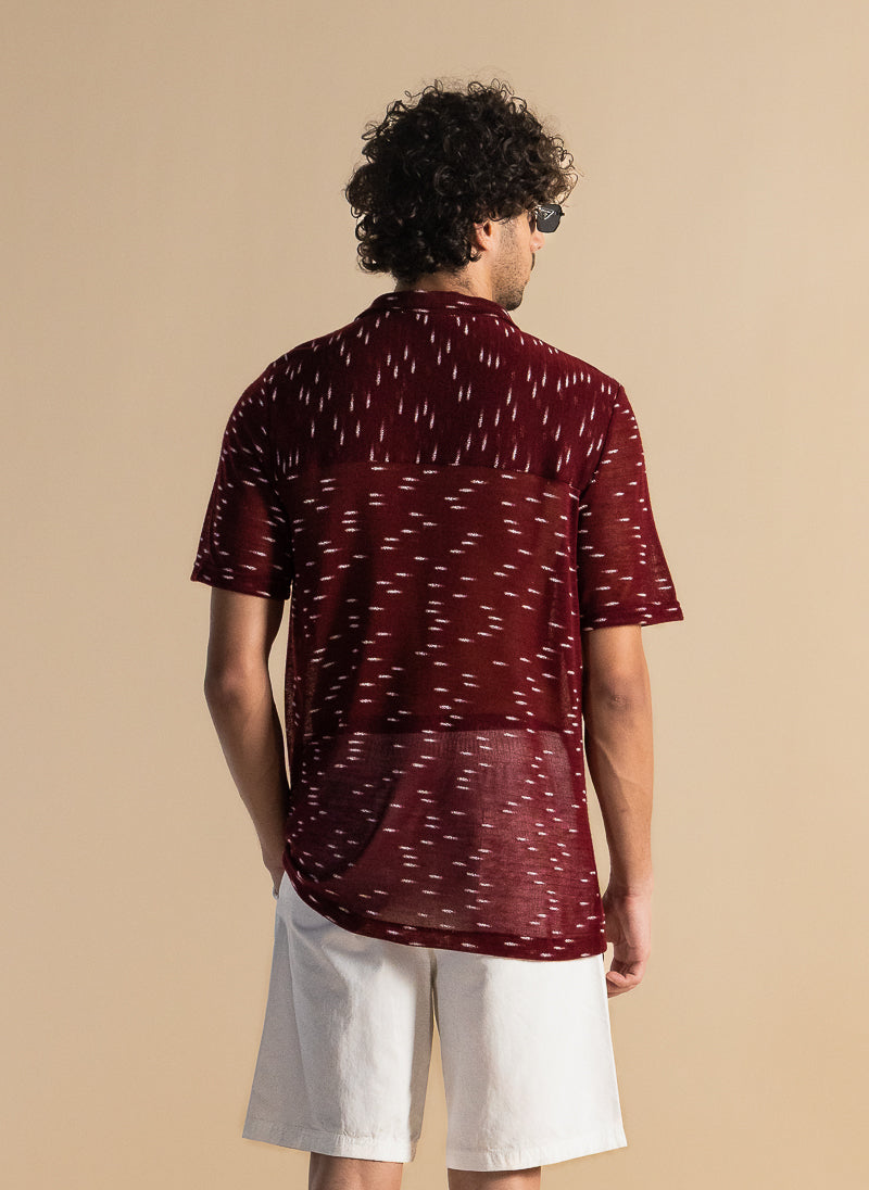 TEXTURED SEMI-SHEER SHIRT