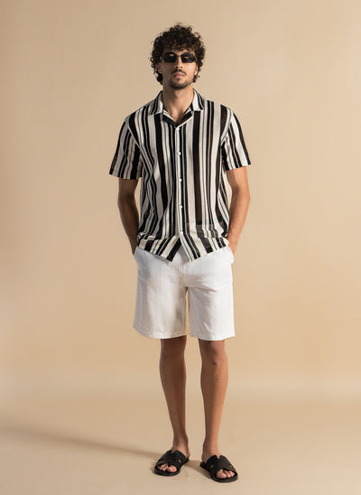 STRIPED SEMI-SHEER SHIRT