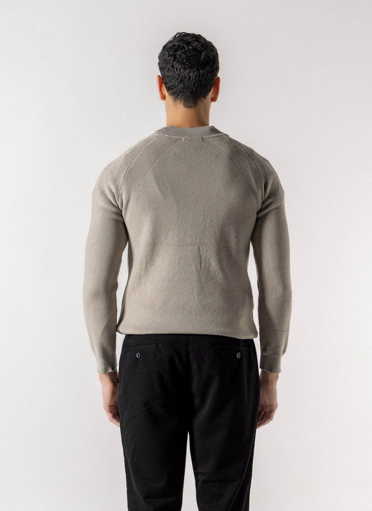 TEXTURED MOCK NECK SWEATER