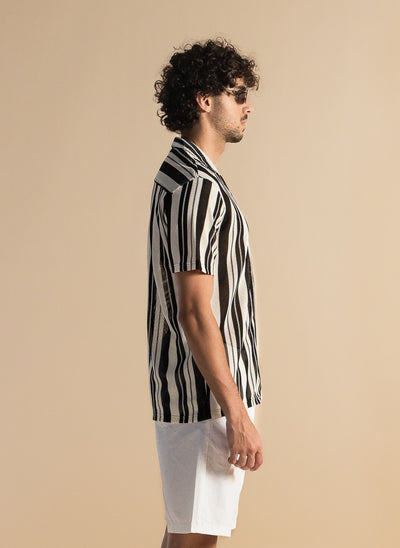 STRIPED SEMI-SHEER SHIRT