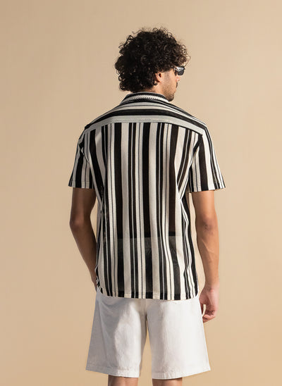 STRIPED SEMI-SHEER SHIRT