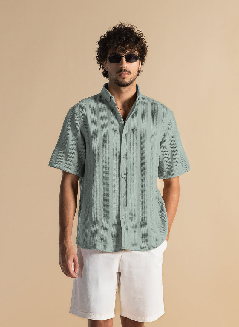 TEXTURED COTTON SHIRT