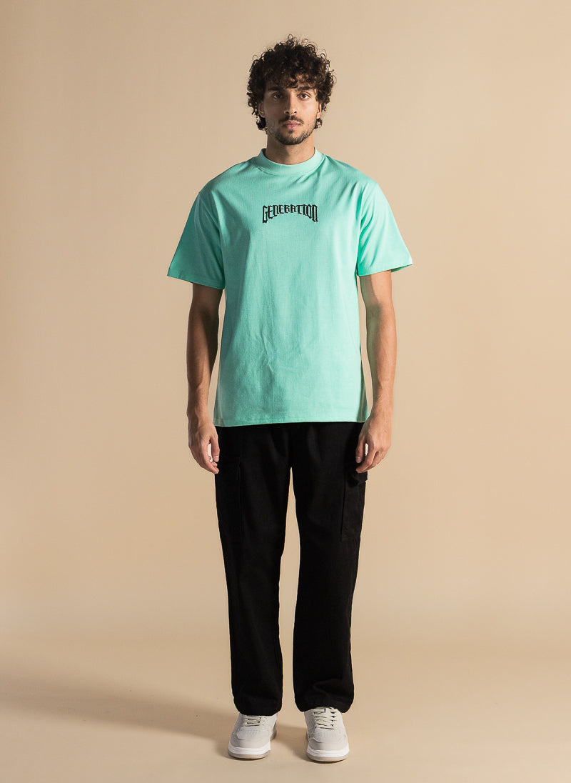 CONTRAST PRINTED COTTON T-SHIRT