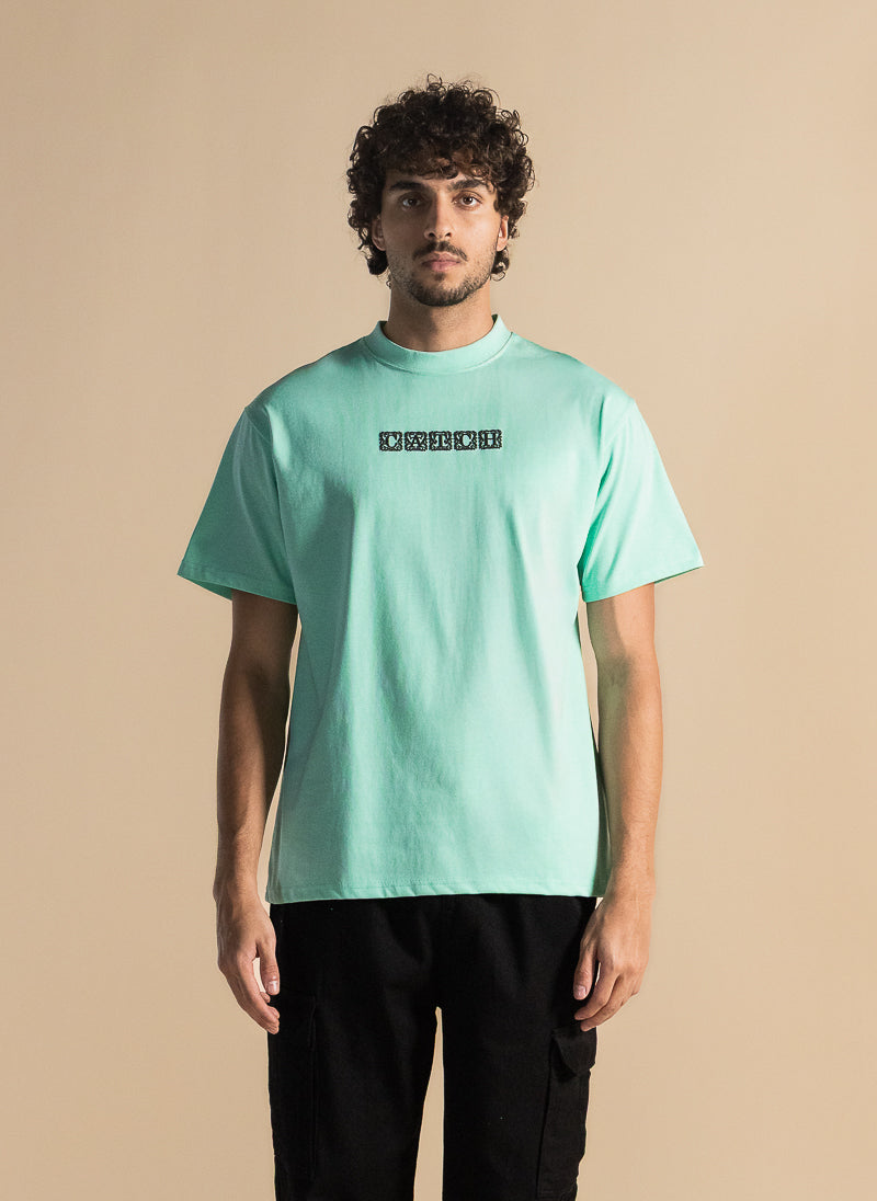 CONTRAST PRINTED COTTON T-SHIRT
