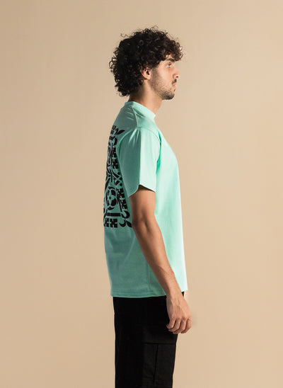 CONTRAST PRINTED COTTON T-SHIRT