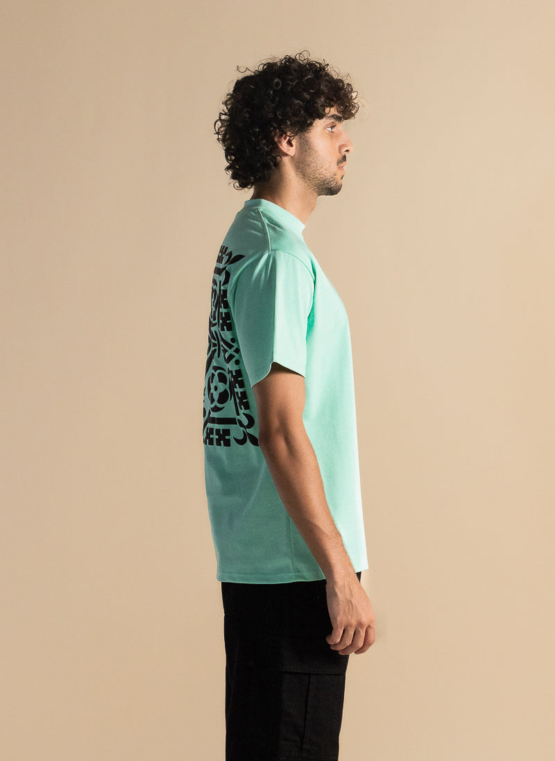 CONTRAST PRINTED COTTON T-SHIRT