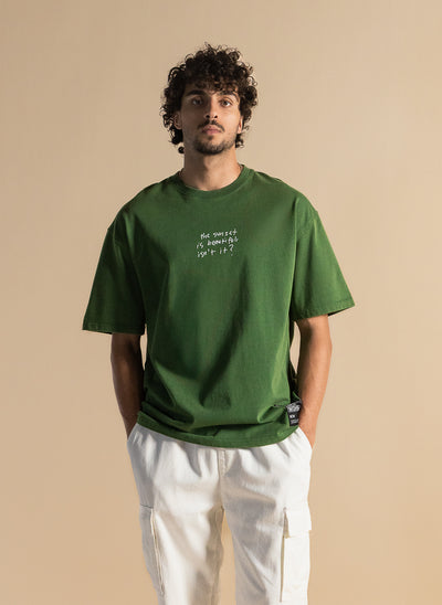 SLOGAN PRINTED COTTON T-SHIRT