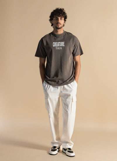 WASHED CONTRAST PRINTED T-SHIRT