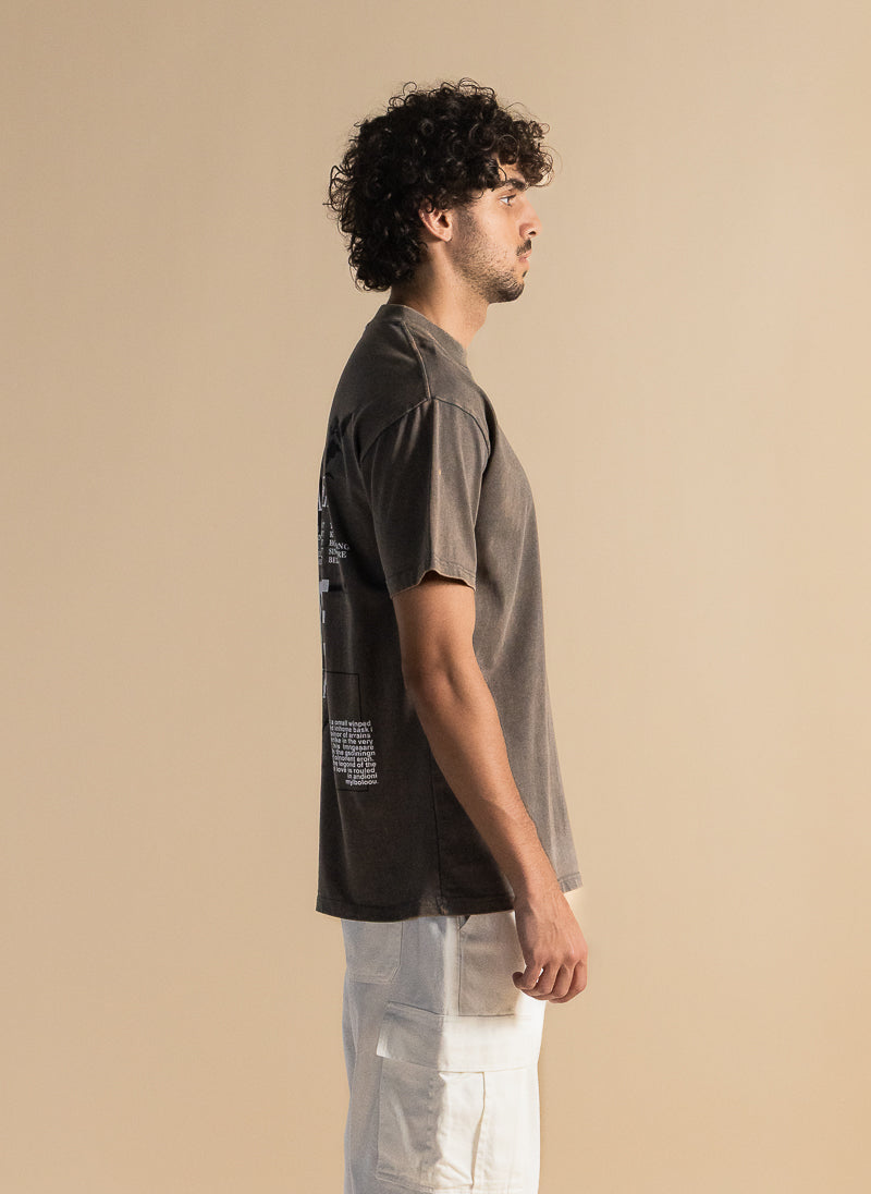 WASHED CONTRAST PRINTED T-SHIRT