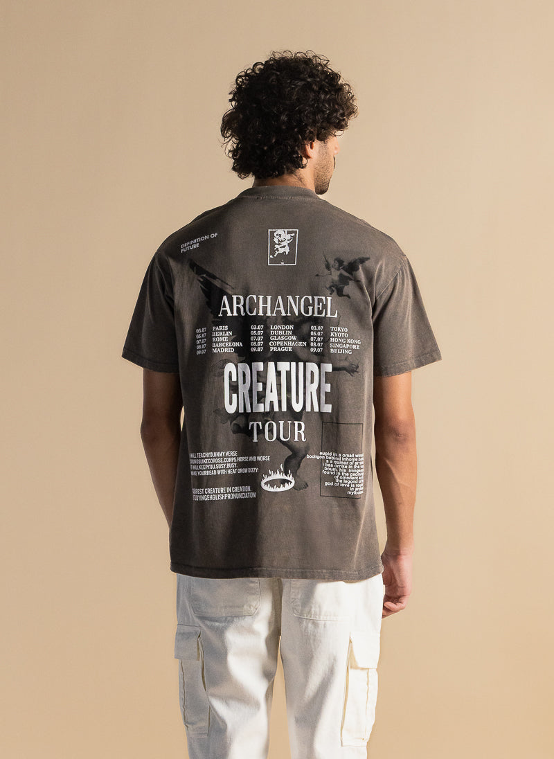 WASHED CONTRAST PRINTED T-SHIRT
