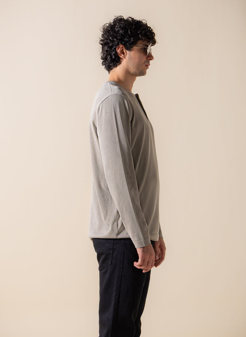 FINE KNIT HENLEY T-SHIRT