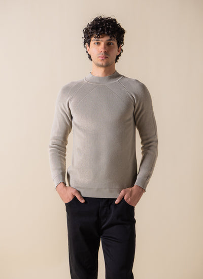 TEXTURED MOCK-NECK SWEATER