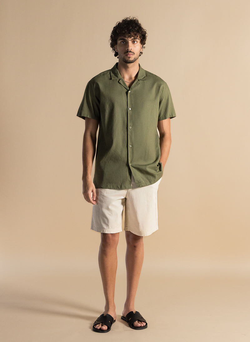LINEN BLEND RELAXED-FIT SHIRT