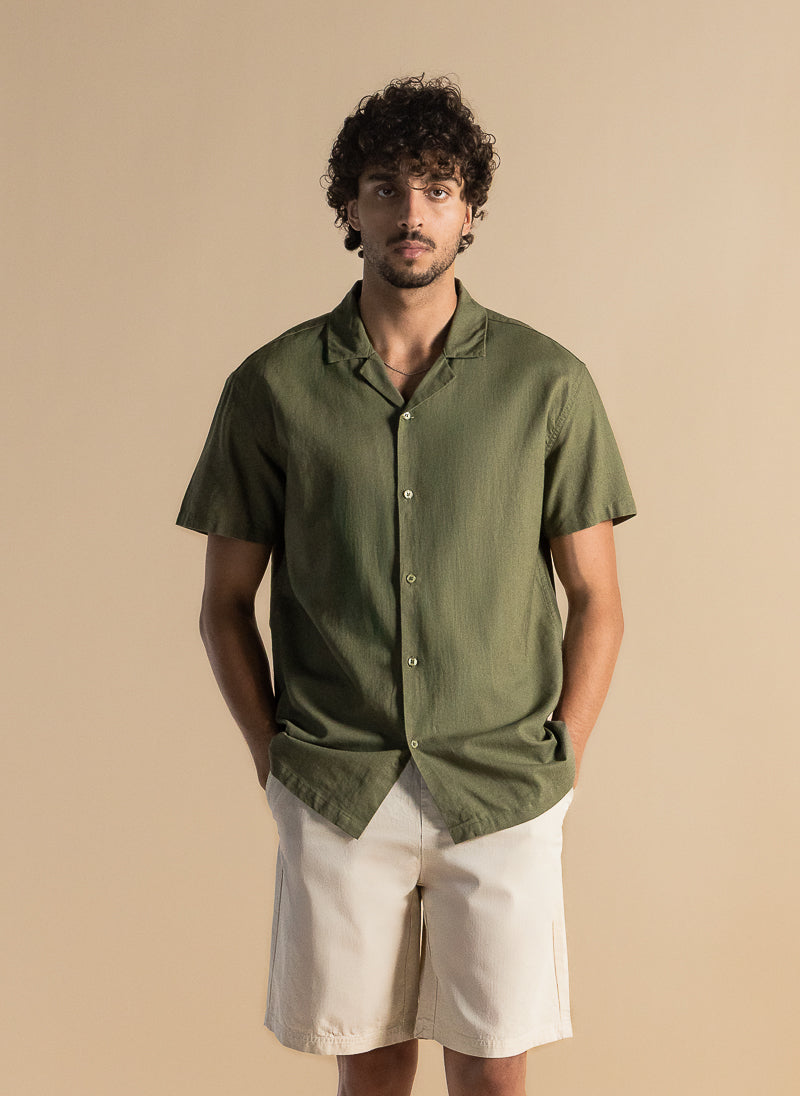 LINEN BLEND RELAXED-FIT SHIRT