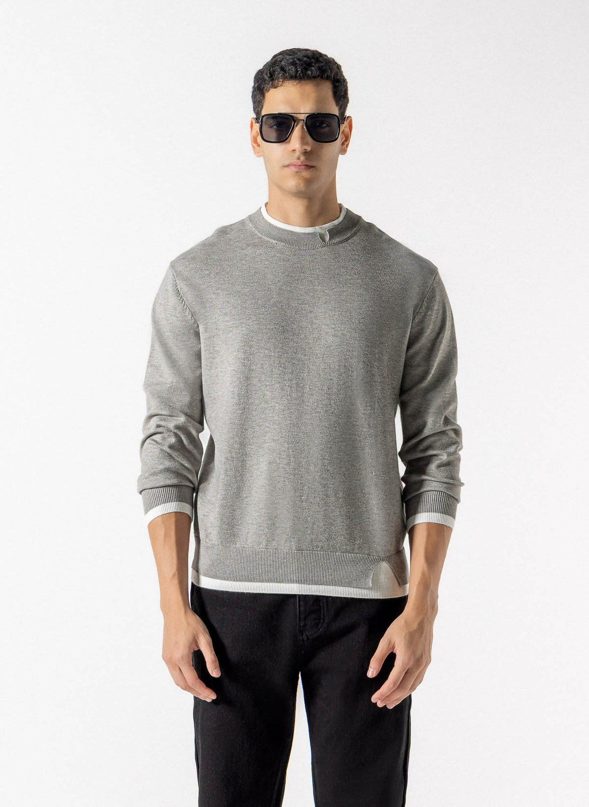LAYERED CREWNECK SWEATER