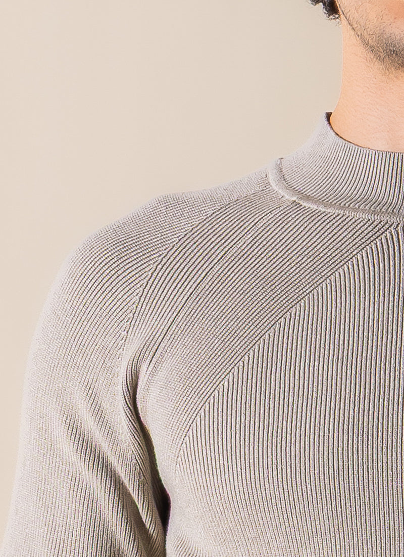 TEXTURED MOCK-NECK SWEATER