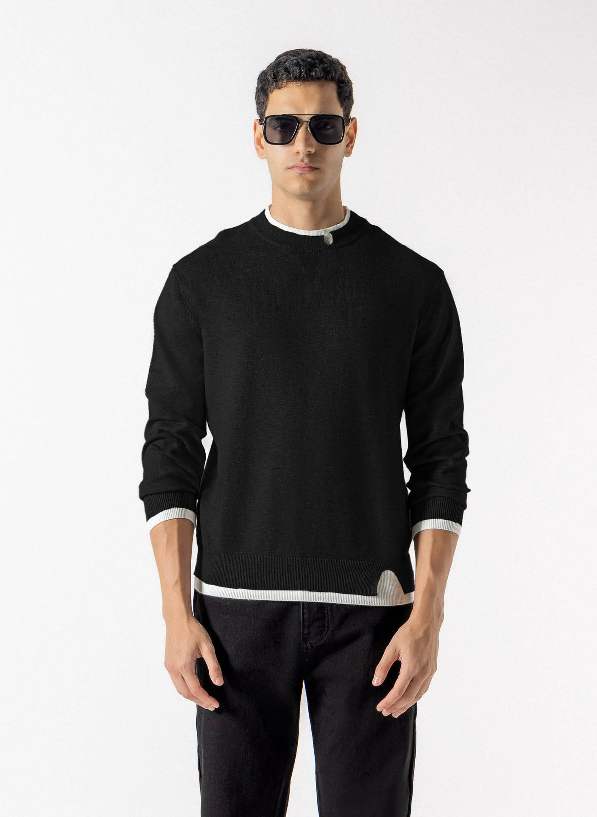 LAYERED CREWNECK SWEATER